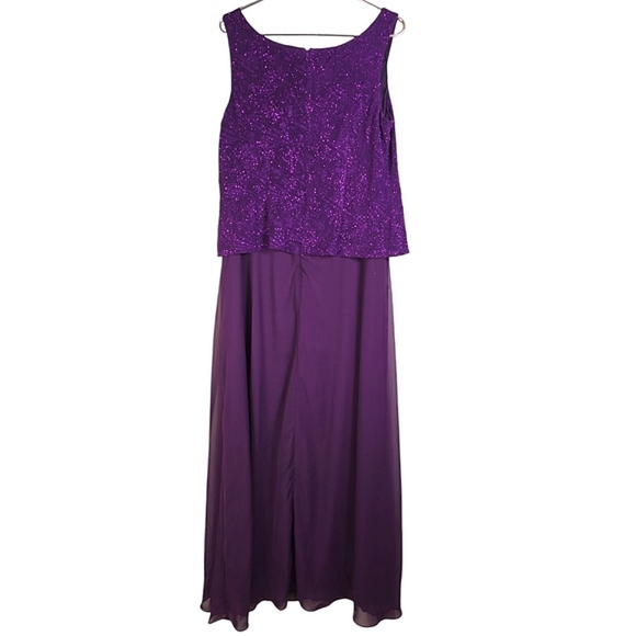 Alex Evenings Purple Shimmer Formal Dress - Picture 4 of 8